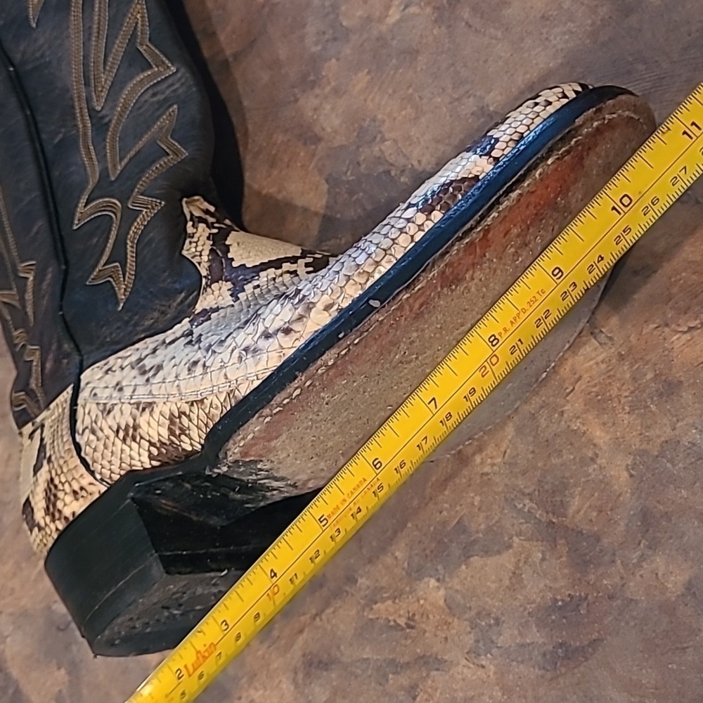 VINTAGE BISONTE COWBOY BOOTS "AVICK"Genuine Leather/Snakeskin,Unisex - Picture 17 of 17